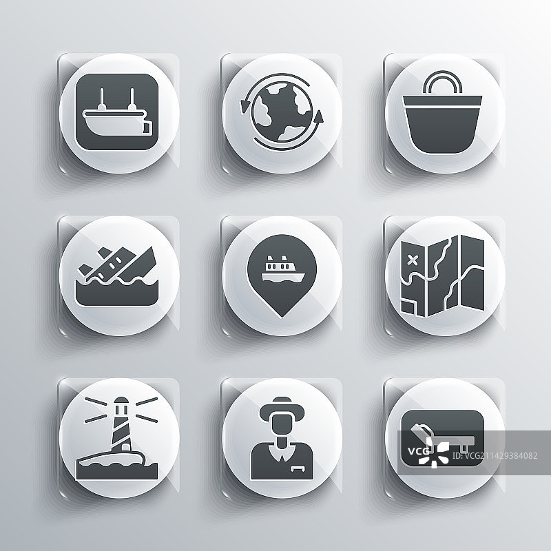 太阳床、遮阳伞和折叠地图图案图片素材