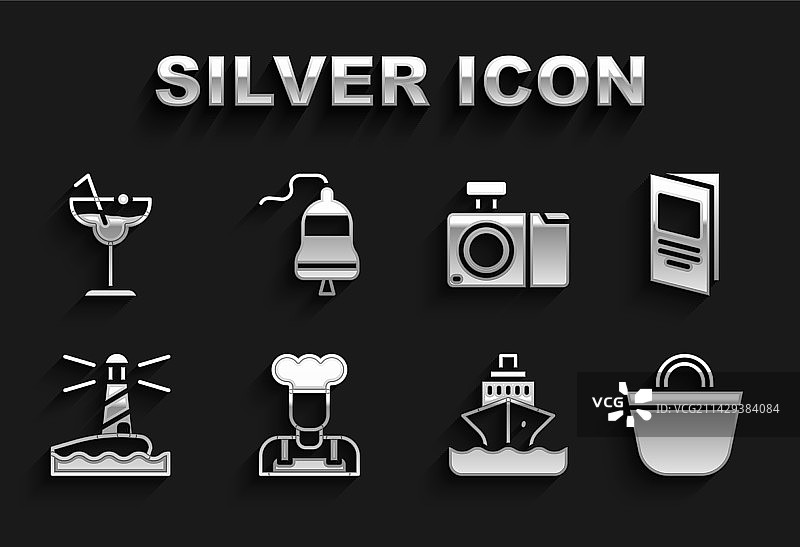 厨师、宣传册、沙滩包和游轮合集图片素材