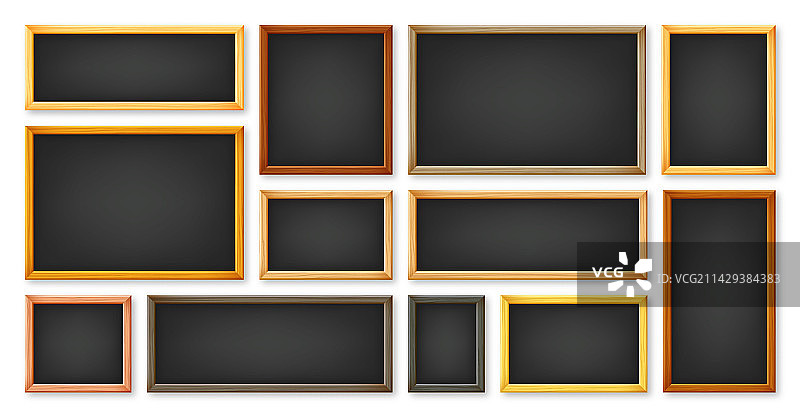 木框中的逼真黑板图片素材