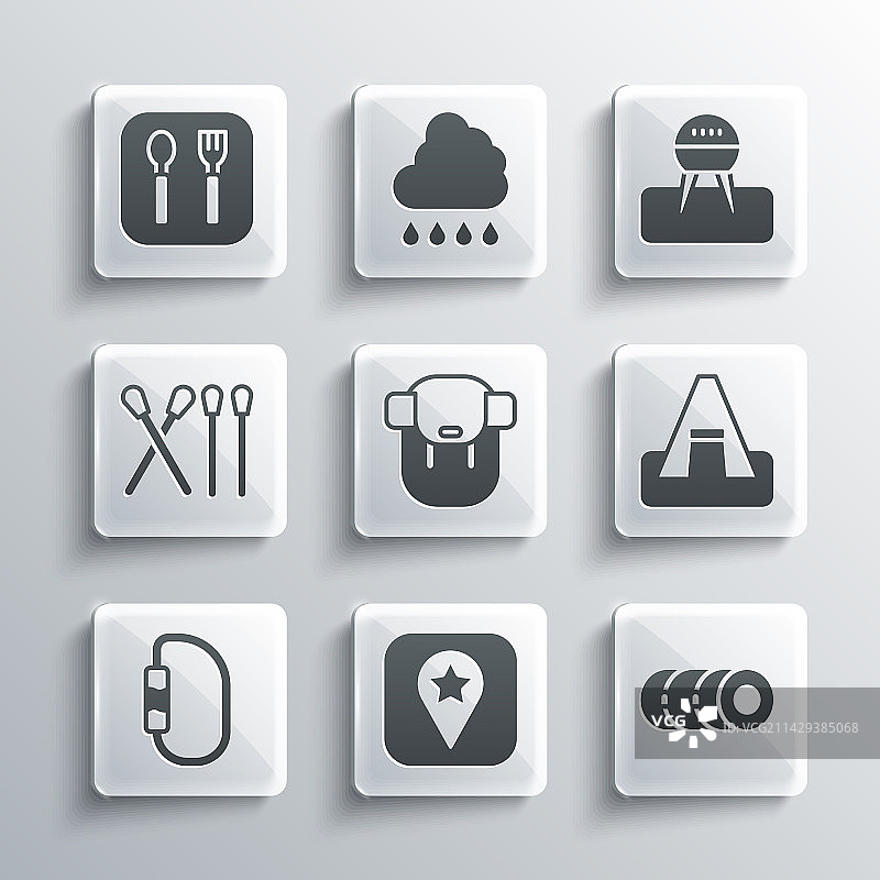 露营地毯卷位置设置图片素材