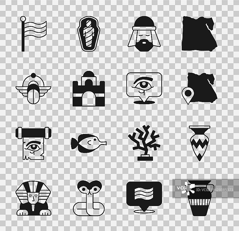 埃及花瓶房屋圣甲虫地图素材图片素材