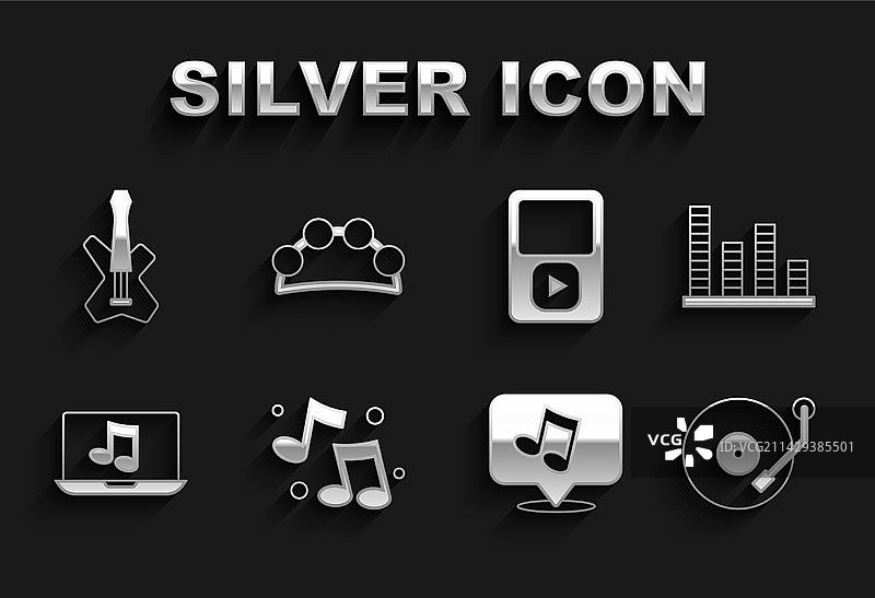 音乐符号音调均衡器黑胶播放器图片素材