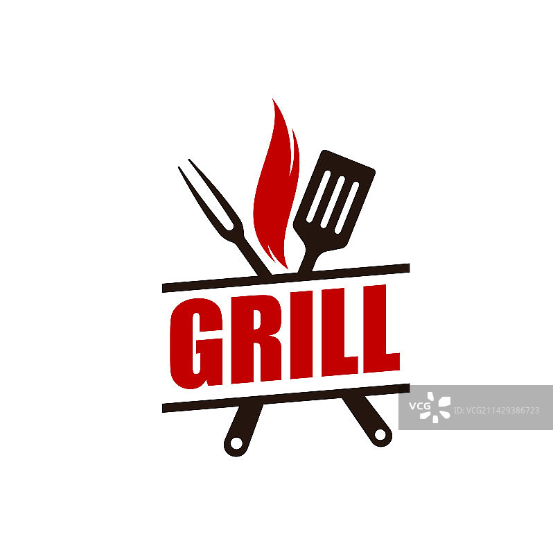 带烧烤工具的烧烤吧图标图片素材