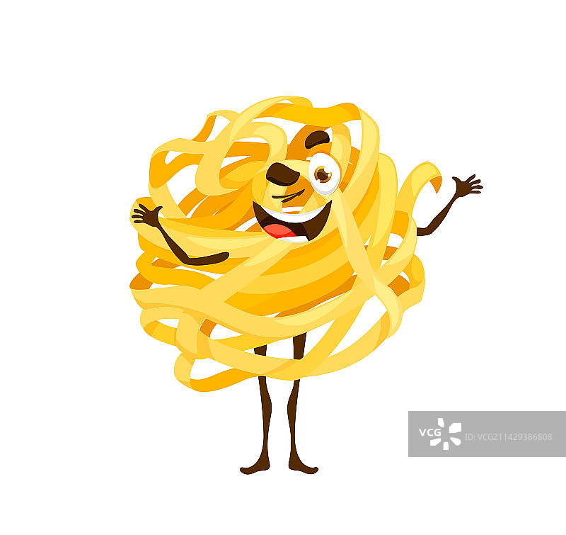 卡通意大利宽面条可爱通心粉形象图片素材