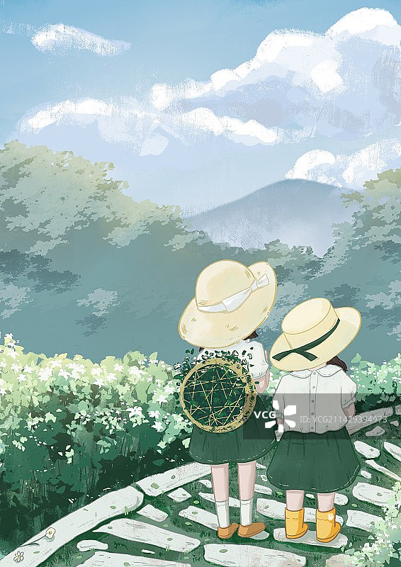 好朋友一起走图片素材