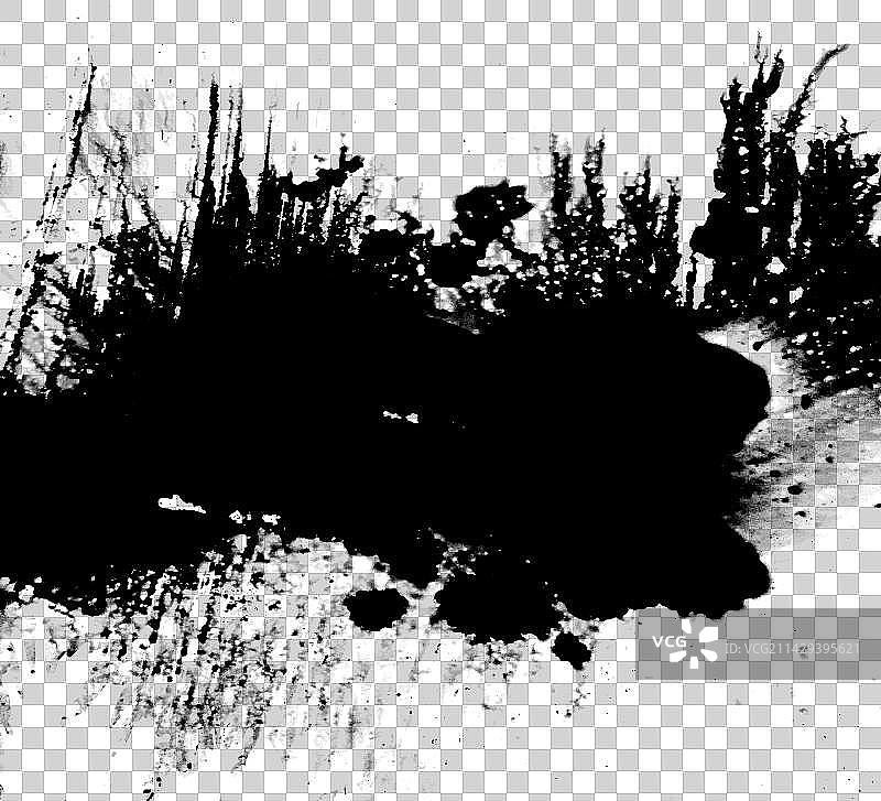 毛笔笔触水墨书法墨迹笔刷素材图片素材