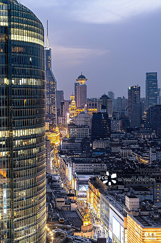 俯瞰南京路步行街图片素材