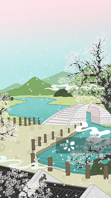 二十四节气-春天-樱花雨图片素材