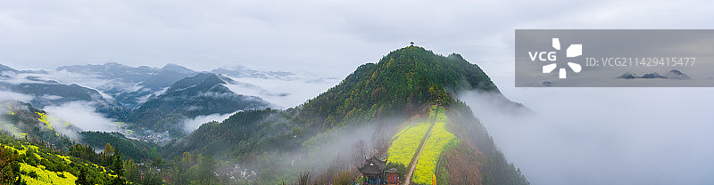 黄山石潭春天美景图片素材