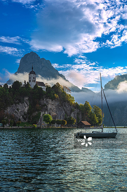 Traunkirchen, Traunsee,图片素材