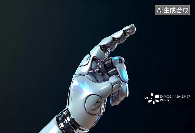 【AI数字艺术】机器人手触摸点击操作人工智能科技背景素材图片素材