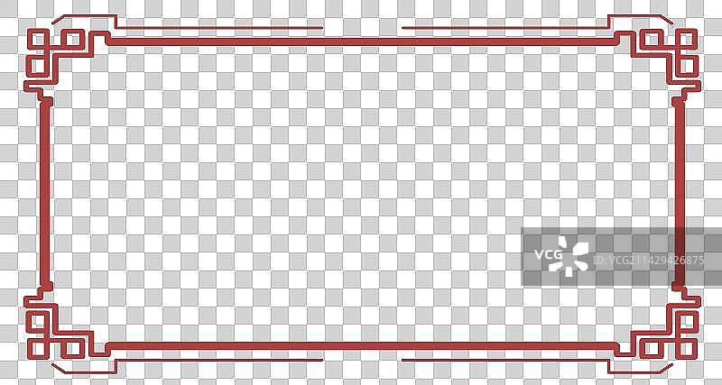 中国风红色古风标题边框素材图片素材