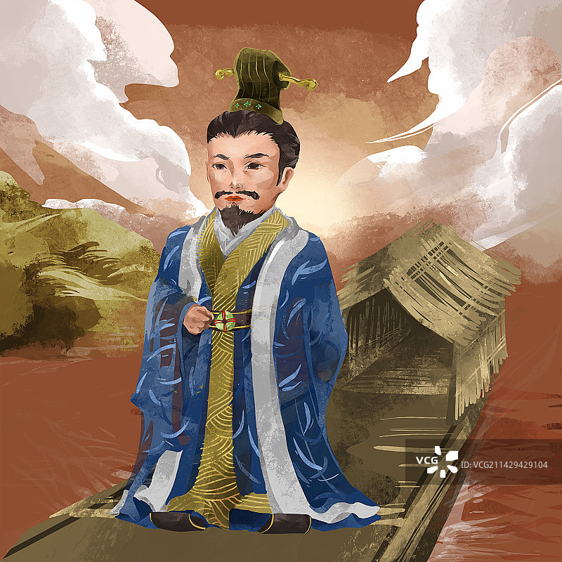 汨罗江畔屈原图片素材