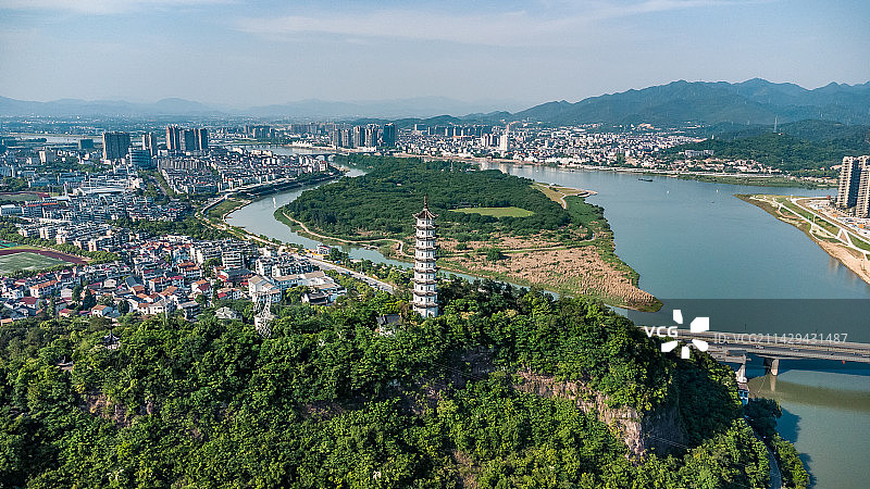俯瞰兰溪图片素材