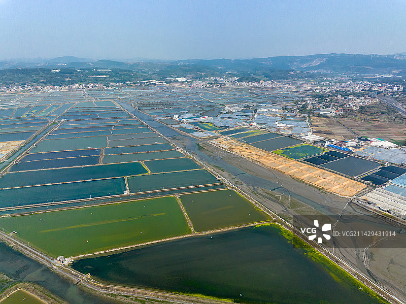 航拍福建漳州漳浦渔业海产养殖图片素材