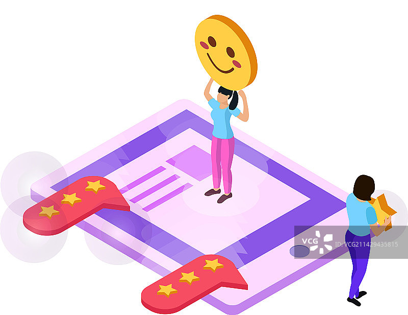 客户关系管理平板电脑2.5D组合图片素材