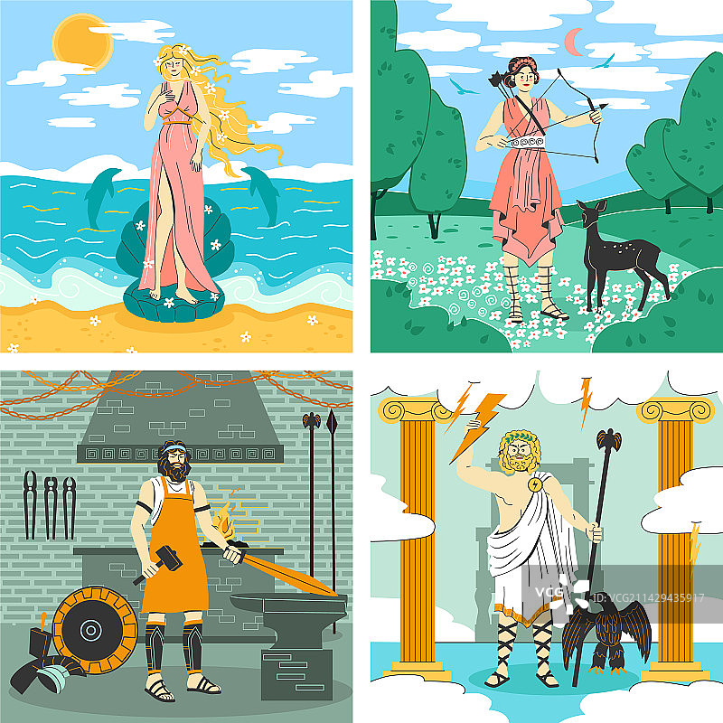 奥林匹斯众神2x2设计概念图片素材