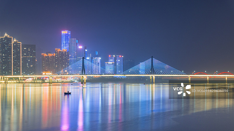 银盆岭大桥夜景图片素材