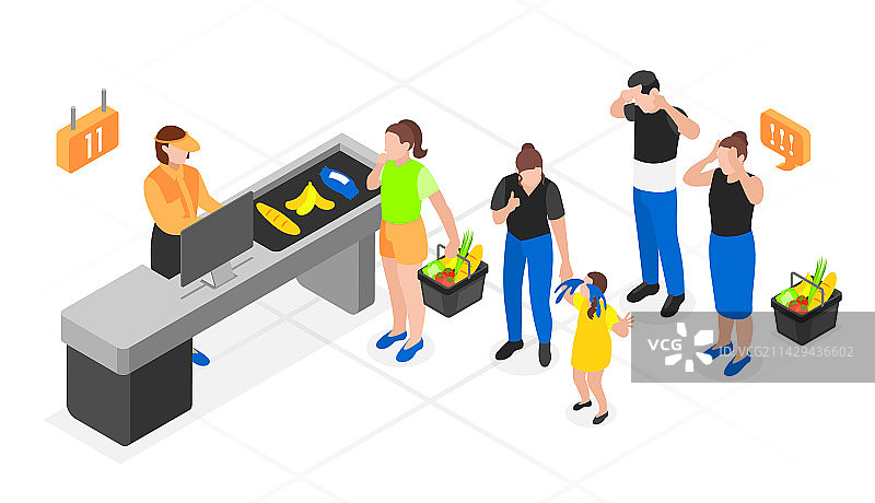 2.5D排队场景图片素材