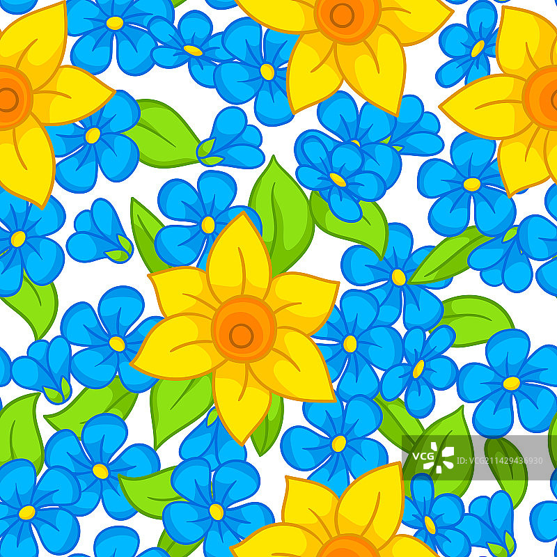 美丽的春花的无缝图案图片素材