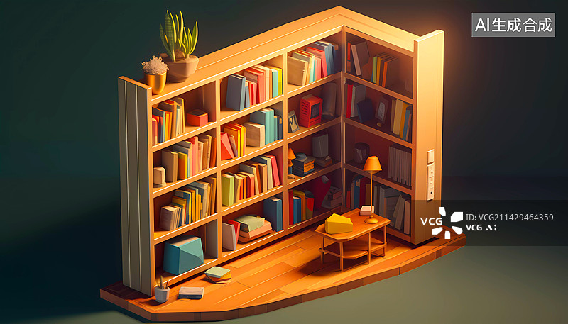 【AI数字艺术】书柜系列图片素材