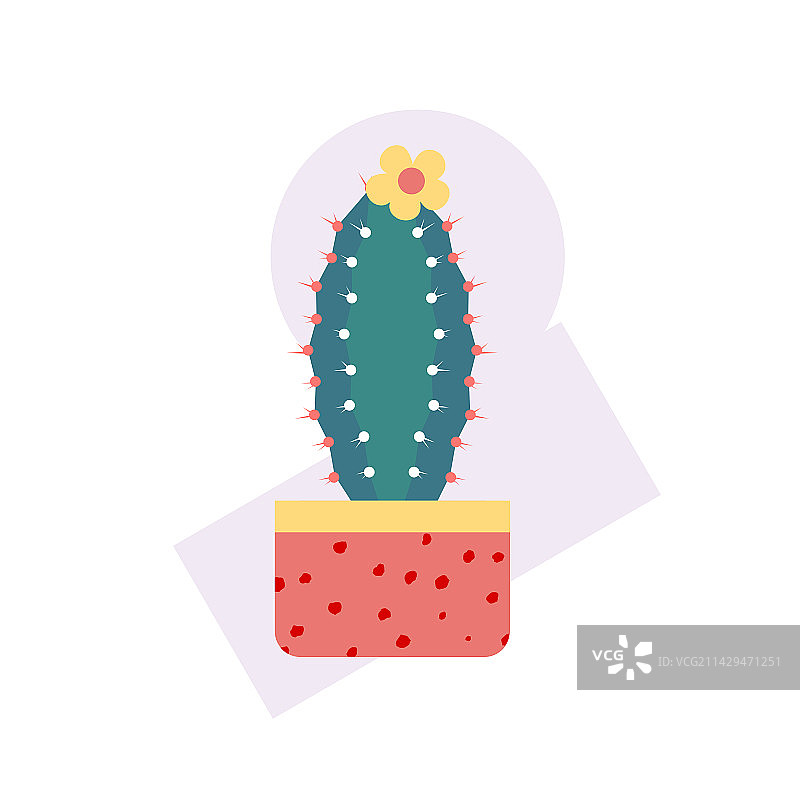 植物多肉盆栽扁平矢量清新插画图片素材