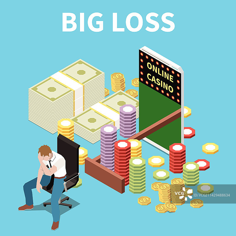 赌博巨额损失构图图片素材