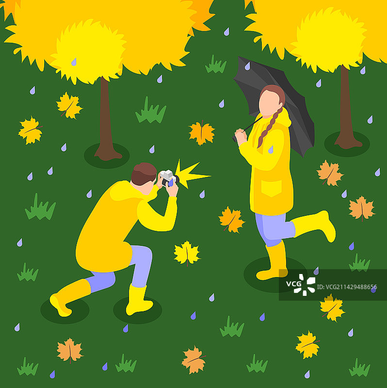 秋季雨天背景图片素材