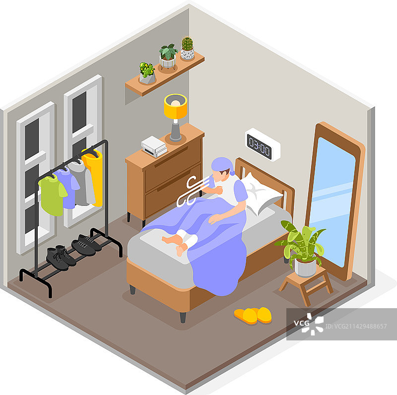 家庭哮喘咳嗽图片素材