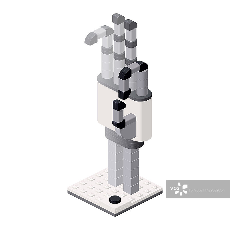 白色剪贴画上的2.5D机器人手图片素材