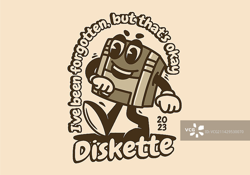 吉祥物角色设计行走软盘图片素材