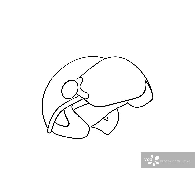 飞行员头盔简约线条创意设计图片素材