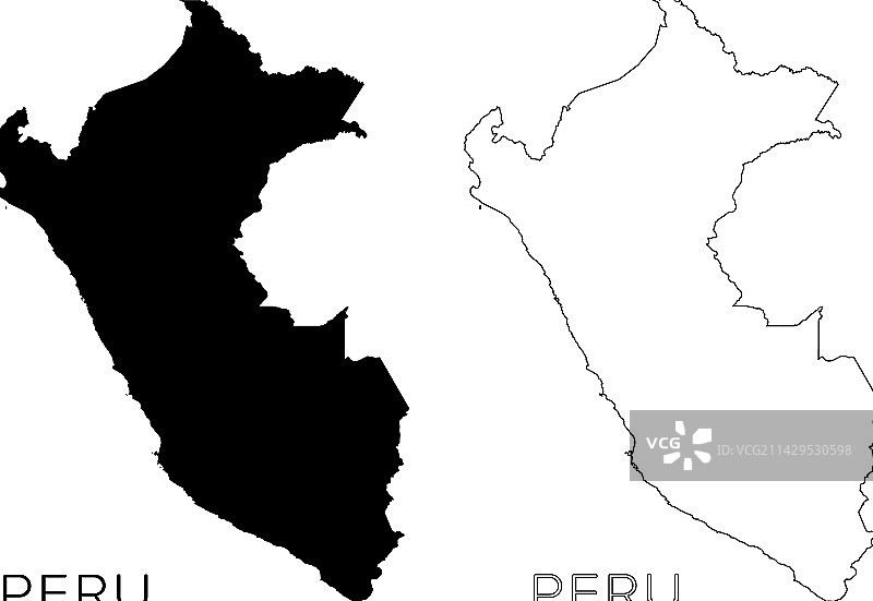 秘鲁地图剪影图片素材