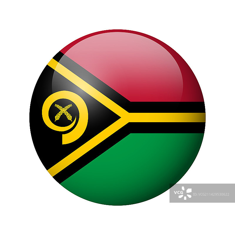 瓦努阿图光面圆形徽章旗图片素材