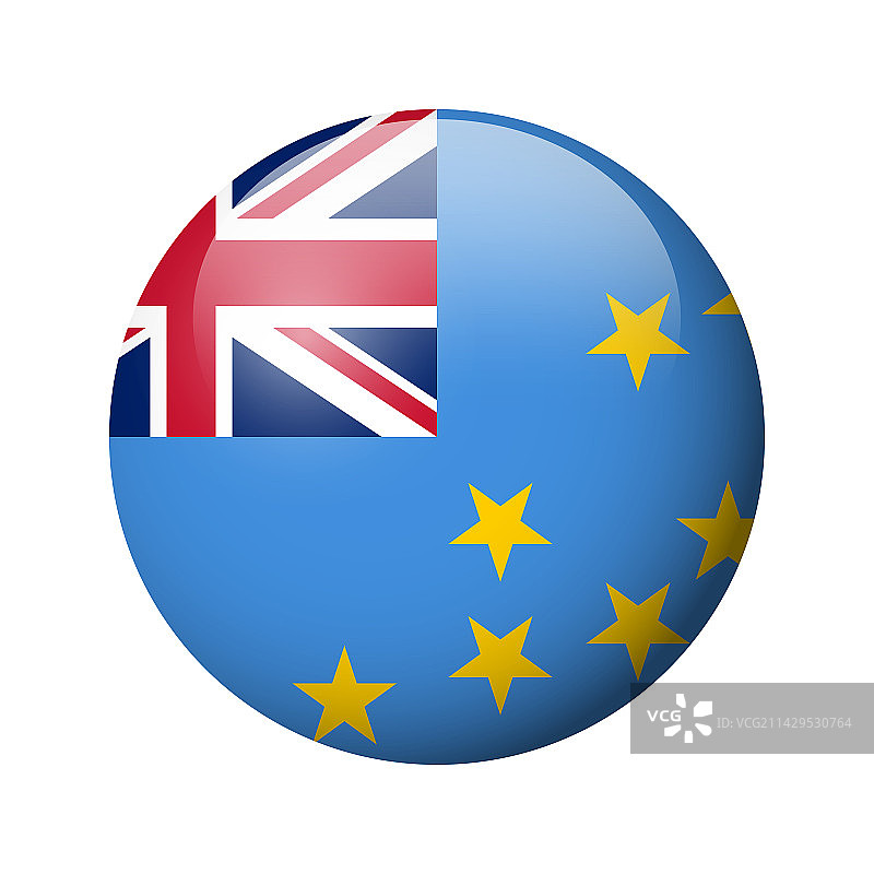 图瓦卢圆形徽章旗帜图片素材