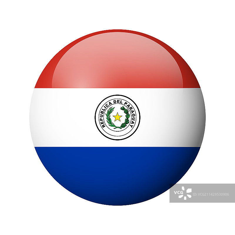 巴拉圭亮面圆形徽章旗图片素材