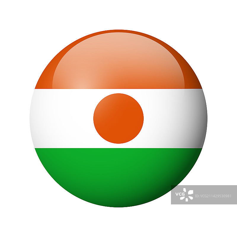 尼日尔圆形徽章旗帜图片素材