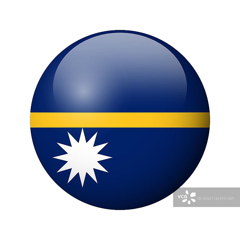 瑙鲁光面圆形徽章旗帜图片素材