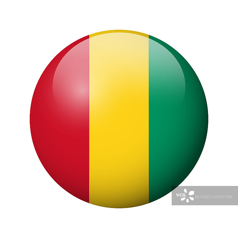 几内亚光面圆形徽章旗图片素材