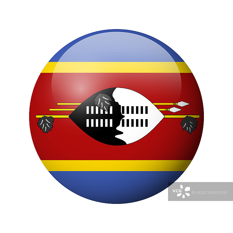 斯威士兰（前）光面圆形徽章旗帜图片素材