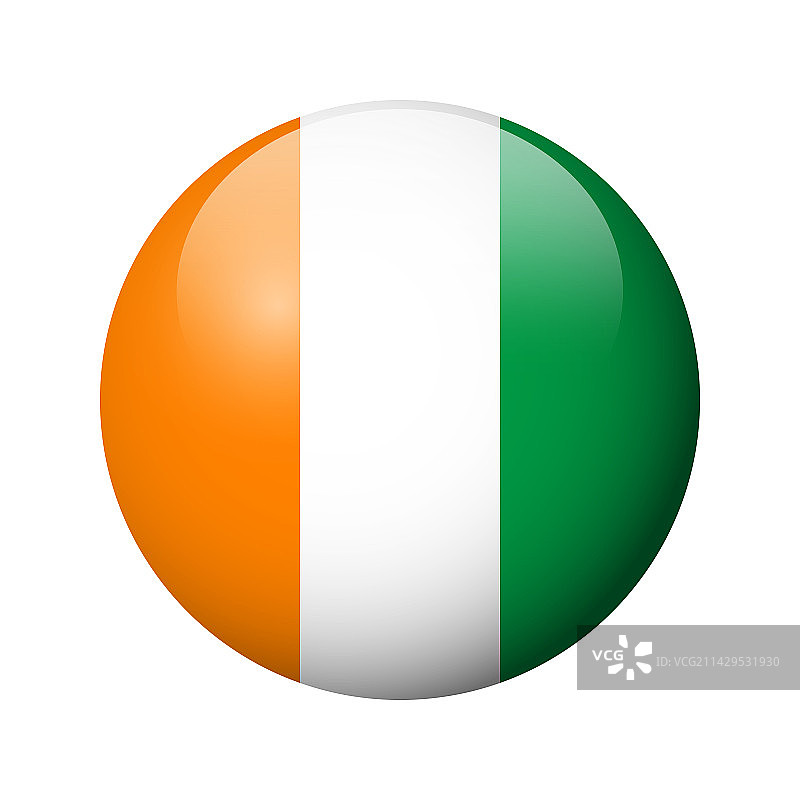 科特迪瓦圆形徽章旗帜图片素材