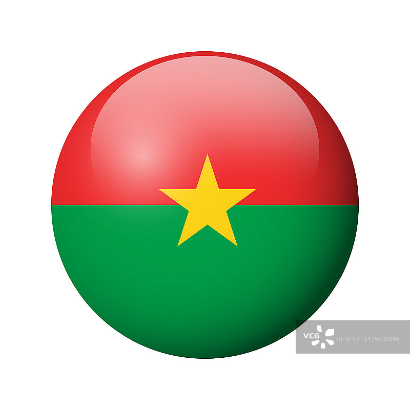 布基纳法索的光滑圆形徽章旗帜图片素材