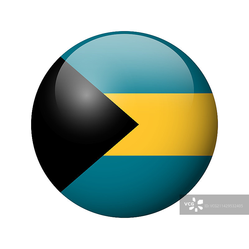 光面圆形徽章巴哈马国旗图片素材