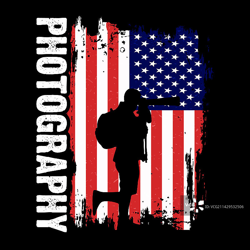 趣味复古摄影师T恤设计图片素材