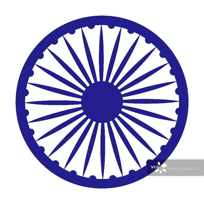 印度阿育王脉轮蓝色轮图片素材