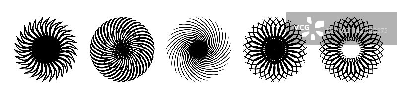 螺旋和旋转圆形设计图标合集图片素材