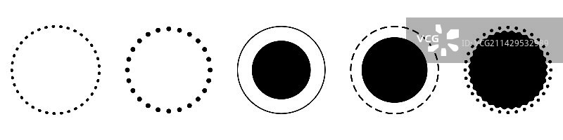 装饰圆形设计元素扁平图标集图片素材
