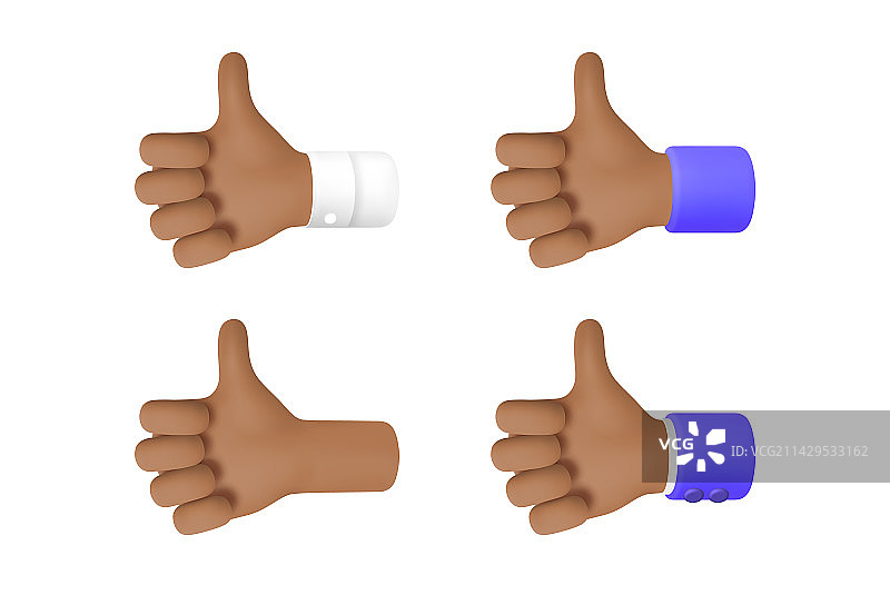 点赞手势：非洲人的拇指向上图片素材