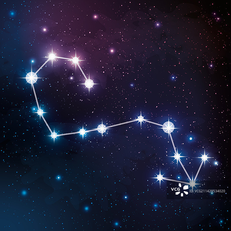 夜空中的天蝎座星座图片素材