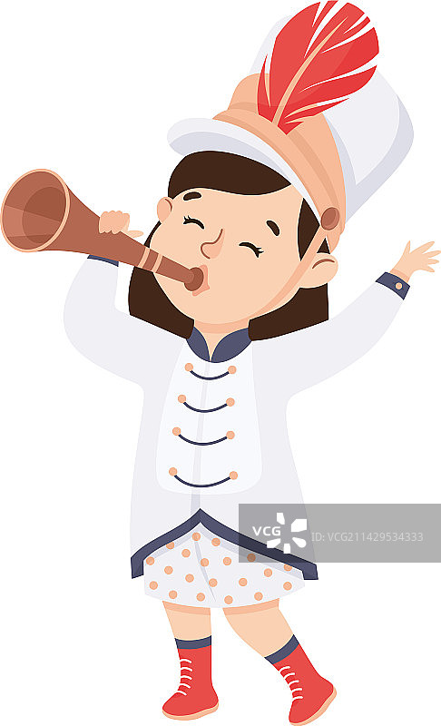 穿着白色传统服饰玩耍的可爱女孩图片素材